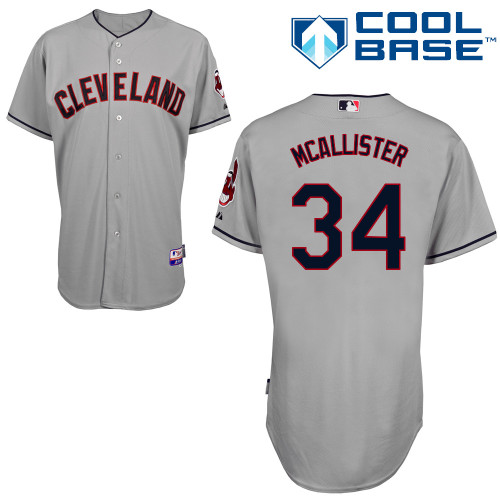 Zach McAllister #34 Youth Baseball Jersey-Cleveland Indians Authentic Road Gray Cool Base MLB Jersey